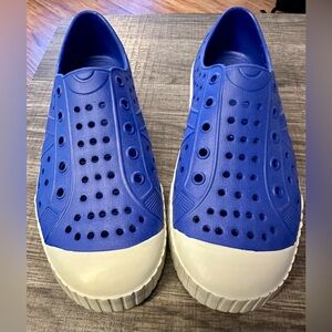Casual Blue Perforated Slip-On Shoes